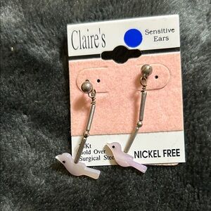 Claire's Lavender Bird Drop Earrings